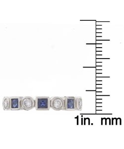 Tacori Platinum 3/5ct TDW Diamond and Sapphire Wedding Ring (G, VS)