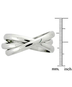 Stainless Steel Three Band Interlocking Ring (Case of 2)