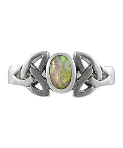 Sterling Silver Celtic Knot Opal Fashion Ring