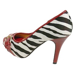 Adi Designs Women's Animal Print Peep-toe Pumps