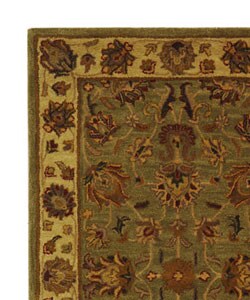 Handmade Heritage Kerman Green/ Gold Wool Rug (3' x 5')