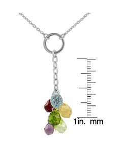 Sterling Silver Cluster CZ Necklace