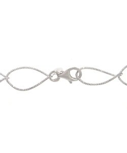 Italian Sterling Silver Beaded Oval Link Necklace