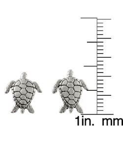 Sterling Silver Sea Tortoise Stud Earrings