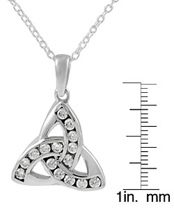 Sterling Silver CZ Celtic Knot Necklace