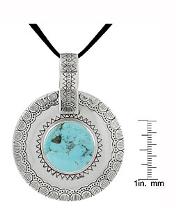 Sterling Silver and Turquoise Medallion Style Necklace