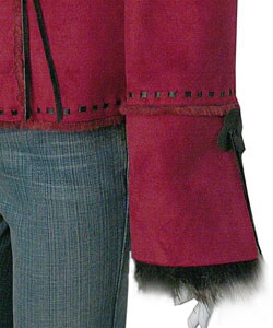 Adi Microsuede Coat with Faux Fur Trim