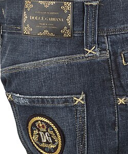 Dolce & Gabanna Cotton Gold Embroidery Jeans