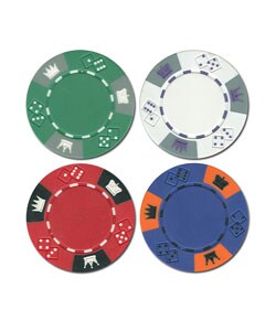 500 -piece Tri-Color Crown & Dice Poker Chip Set