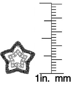 14k Gold 1/4ct Black/ White Diamond Star Earrings