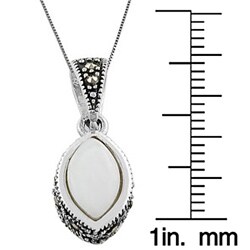 Sterling Silver Mother of Pearl Almond Necklace