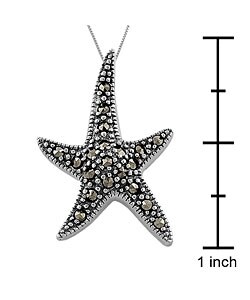 Sterling Silver Marcasite Starfish Necklace