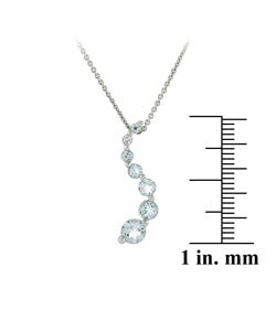 Glitzy Rocks Sterling Silver Blue Topaz Journey Necklace