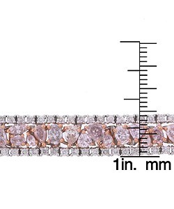 18k Two-tone 9 1/2ct TDW Pink Diamond Bracelet