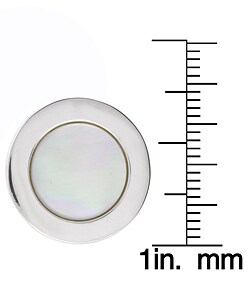 Sterling Silver Round Mother of Pearl Cuff Links