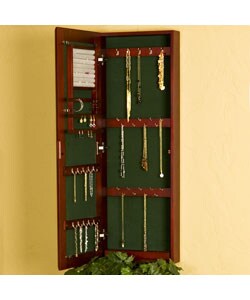 Wall Mounted Cherry Jewelry Armoire