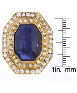 18k Yellow Gold Sapphire and Diamond Cocktail Ring