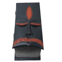 Hand-chiseled Mask Face Box (Ghana)