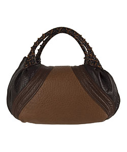 Fendi Brown Three-tone Pebbled Leather Spy Bag