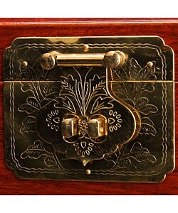 Handmade Asian Brass and Wood Jewelry Box