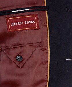 Jeffrey Banks Men's Navy Athletic Fit 3-button Suit