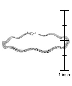 18k White Gold 1 1/4ct TDW Diamond Wave Bracelet