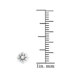 14k White Gold Round Cubic Zirconia Stud Earrings