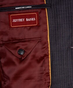 Jeffrey Banks Men's Grey Fine Striped 2-button Suit