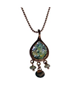 Roman Glass and Gemstone Copper Necklace (Israel)