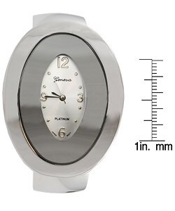 Geneva Platinum Oval Bezel Cuff Watch