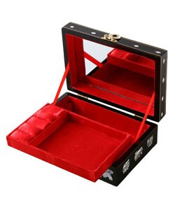 Mother of Pearl Inlay 'Imperial Feast' Lacquer Jewelry Box