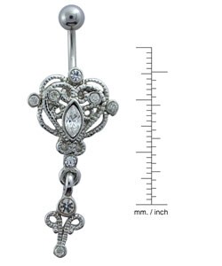 Antique Style Filigree Heart Belly Jewelry