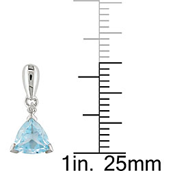 10k White Gold Trillion-cut Blue Topaz Earrings