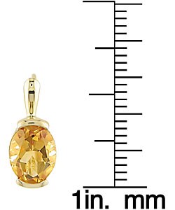 10k Yellow Gold Oval Citrine Earrings