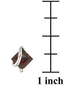 10k White Gold Garnet Earrings