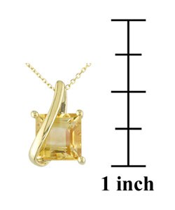 10k Yellow Gold Square Citrine Necklace