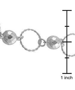 Sterling Silver Sparkling Balls Rolo Necklace
