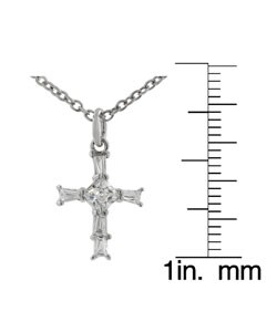 Sterling Silver CZ Cross Necklace