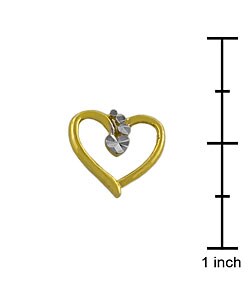 14k Two-tone Gold Precious Hearts Earrings