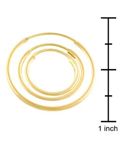 14k Yellow Gold Hoop Earrings (Set of 3 Pair)
