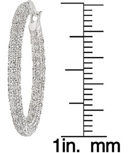 18k White Gold 1ct TDW Diamond Hoop Earrings (G-H, SI)