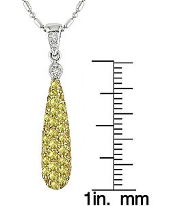 18k Gold Yellow Sapphire 1/10ct TDW Diamond Necklace