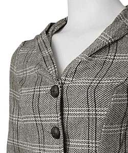 Cat Walk Junior's Long-sleeve Tweed Hooded Blazer
