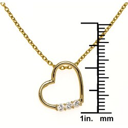 14k Yellow Gold Polished 3-stone Heart Necklace