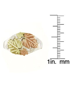 14k Tri-tone Black Hills Gold & Silver Dome Ring