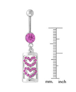 Surgical Steel Hearts in a Box Curved Barbell (Case of 4)
