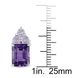 Sterling Silver Amethyst and Rose de France Earrings
