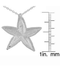 Sterling Silver Large Star Fish Necklace