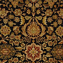 Hand-knotted Black/ Red Forever Wool Rug (9' x 12')