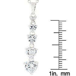 Silvertone and CZ Falling Journey Hearts